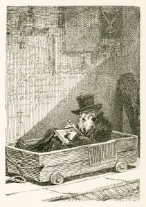 Ein jüdischer Bettler, der die Nutzung seiner Beine verloren hat