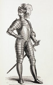 Ein Ritter in vollständiger Rüstung im 15. Jahrhundert von English School