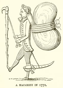 Ein Macaroni im Jahr 1772 von English School