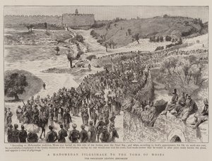 Eine mohammedanische Pilgerfahrt zum Grab von Moses (Gravur) von English School
