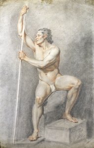 Männlicher Akt mit einem Stab, ca. 1770