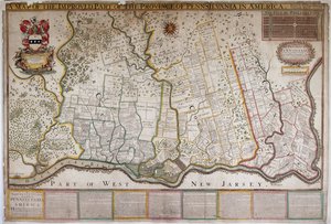 Eine Karte des verbesserten Teils der Provinz Pennsylvania in Amerika, von Thomas Holme