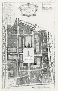 Eine Karte der Pfarrei St. Pauls Covent Garden aus der letzten Vermessung von English School
