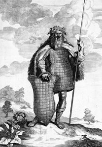 Ein Markomane, graviert von Cornelis Huyberts, Illustration zu Caesars Commentaries, ins Englische übersetzt von William Duncan, veröffentlicht 1753