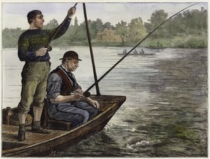 Ein Mitglied eines Thames Angling Club