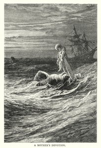Die Hingabe einer Mutter (farbiger Stich) von English School