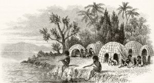 Einheimisches Lager in Queensland, ca. 1880, aus 