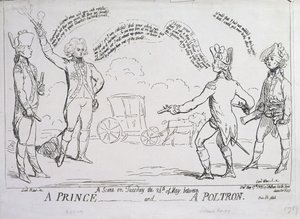 Ein Prinz und ein Feigling, veröffentlicht von J. Aitken 1789 von English School