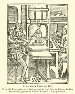 Eine Druckpresse von 1498 von English School