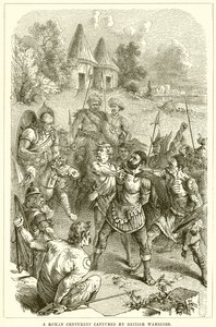 Ein römischer Zenturio von britischen Kriegern gefangen genommen von English School