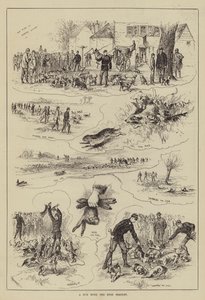 Eine Jagd mit den Eton Beagles (Gravur) von English School