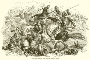 Eine Szene während des indischen Aufstands, 1857 von English School