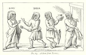 Eine Szene aus Terence (Gravur) von English School