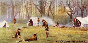 Eine Pfadfindertruppe im Lager, 1929 von English School