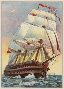 Kriegsschiff im Jahr 1837 von English School