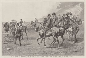 Eine Skizze auf Newmarket Heath im Juli, der Prinz von Wales macht einen kurzen Urlaub von English School