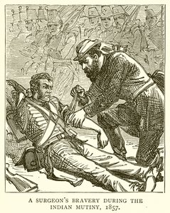 Mut eines Chirurgen während des indischen Aufstands, 1857 von English School