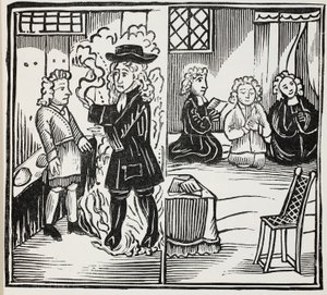 Eine schreckliche und zeitgemäße Warnung an junge Männer, Illustration aus Chap-books of the Eighteenth Century von John Ashton, veröffentlicht 1882 von English School