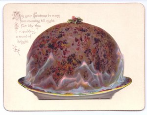 Viktorianische Neujahrskarte mit einer jungen Frau in Trauerkleidung, ca. 1880 von English School