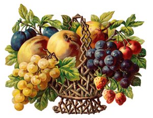 Viktorianisches Papierschnitzrelief eines Obstkorbs, ca. 1880