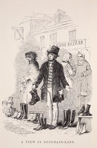 Ein Blick in Rosemary-Lane, Illustration aus London Labour and London Poor von Henry Mayhew, veröffentlicht 1862 von English School