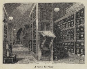 Ein Blick in die Gewölbe (Gravur) von English School