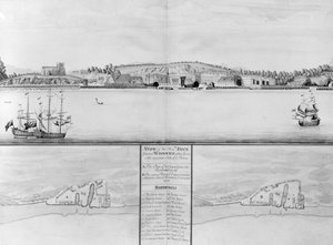 Ansicht der königlichen Werft in Woolwich von der gegenüberliegenden Seite der Themse