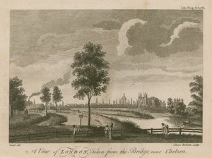 Ansicht von London von der Brücke bei Chelsea