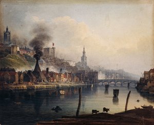 Ein Blick auf Newcastle vom Fluss Tyne, ca. 1810 von English School