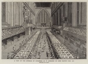 Ein Blick ins Innere der Guildhall, wie sie am Lord Mayor