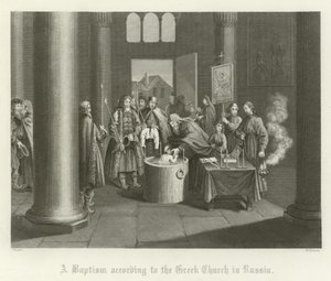 Eine Taufe nach der griechischen Kirche in Russland von English School