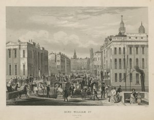 Eine belebte Straßenszene in der King William Street