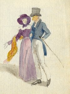 Ein Paar beim Spaziergang, ca. 1825 von English School