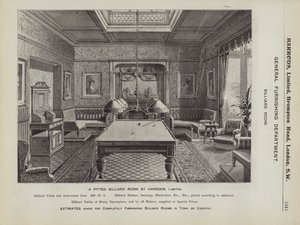 Ein eingerichteter Billardraum von Harrods