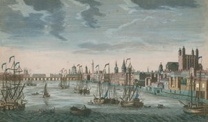 Allgemeine Ansicht der Segelschiffe auf den Gewässern der Themse
