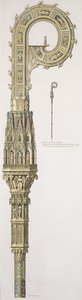 Eine geometrische Erhebung des Krummstabs von William of Wykeham (ca. 1320-1404) veröffentlicht 1785 von English School