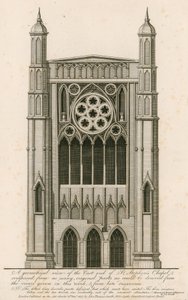 Eine geometrische Ansicht des Ostendes der St. Stephens Kapelle von English School