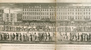 Geometrische Ansicht der großen Prozession der Scald Miserable Masons, Somerset House, London von English School
