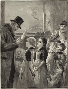 Ein Regierungsinspektor besucht eine Fabrik von English School