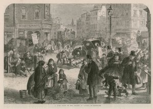 Ein harter Frost in den Straßen von London von English School