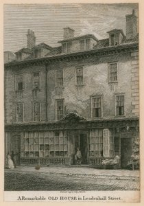 Ein bemerkenswertes altes Haus in der Leadenhall Street, London von English School