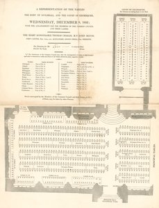 Darstellung der Tische in der Guildhall, London, am 8. Dezember 1852 von English School