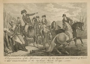 Darstellung der Unterstützung durch Seine Majestät und den Prinzen von Wales für General Goldsworthy in der City Road von English School