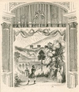 Eine Szene aus dem Stück König Artus, Drury Lane Theatre, London von English School