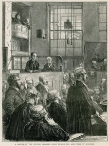 Eine Skizze am Central Criminal Court während des letzten Prozesses von O