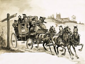 Eine Postkutsche nach York