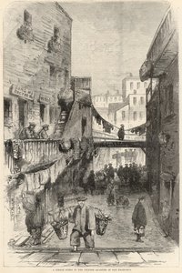 Eine Straßenszene im chinesischen Viertel von San Francisco von English School