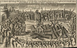 Eine Tafel, die das Verbrennen von Bischof Ridley und Vater Latimer in Oxford beschreibt