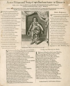 Ein wahres Bild und Geschichte von zwei Brüdern, geboren in Genua in Italien, 1620 von English School