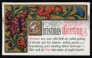 Ein Vers mit Blumenmuster, Weihnachtsgrußkarte von English School